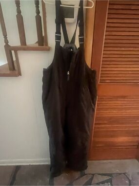 Lands' End Black Kids Snow Bib Overalls